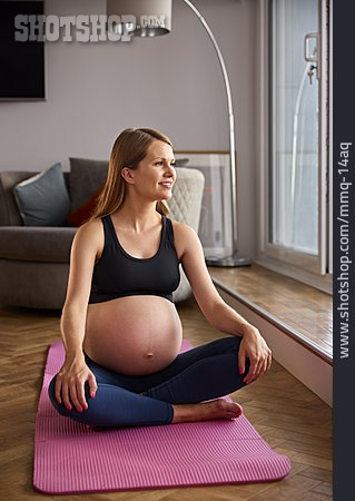 
                Woman, Smiling, Yoga, Pregnancy                   