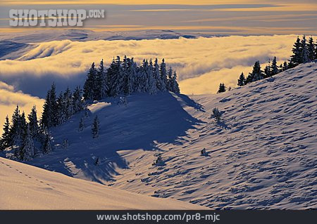 
                Mountain Range, Winter, Clouds                   