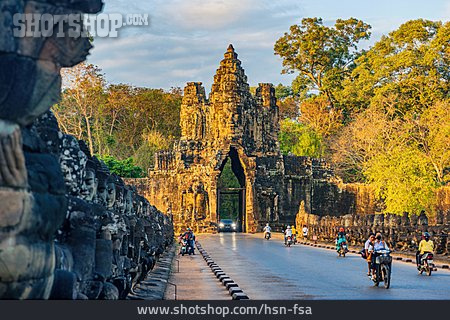 
                Tor, Straße, Tempelanlage, Angkor                   