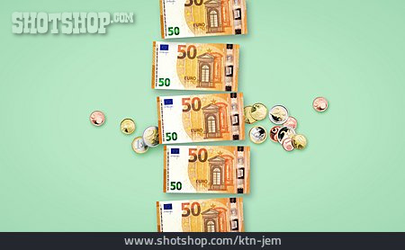 
                Euro, Euroschein, Bargeld, Euromünze                   
