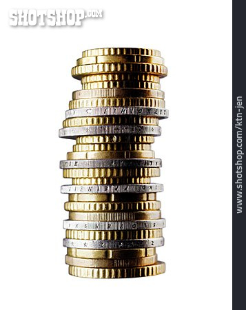 
                Euro, Münzstapel, Münzen                   