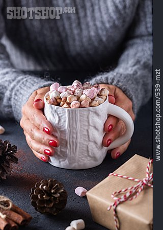 
                Weihnachtszeit, Heißgetränk, Heiße Schokolade, Marshmallow                   