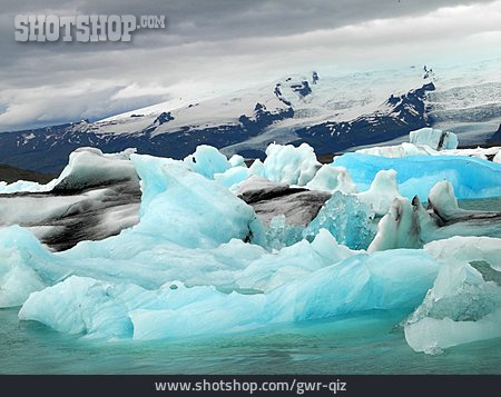 
                Gletschersee, Eisscholle, Gletschereis                   
