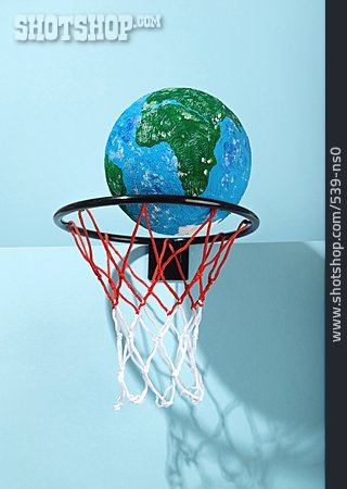 
                Werfen, Globus, Basketballnetz                   