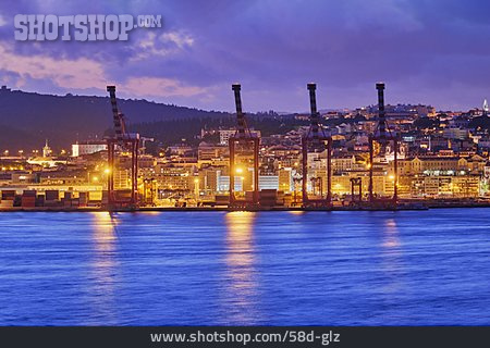 
                Hafen, Lissabon, Containerterminal                   