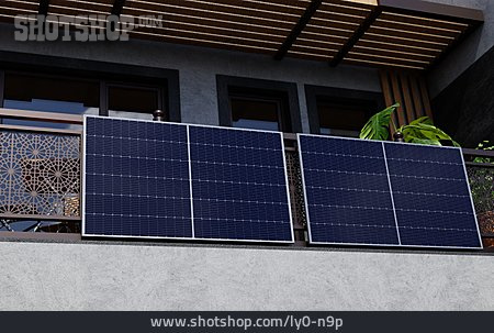 
                Balkon, Solarstrom, Solarzelle                   