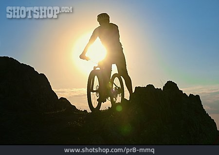 
                Silhouette, Mountainbike, Bergtour                   
