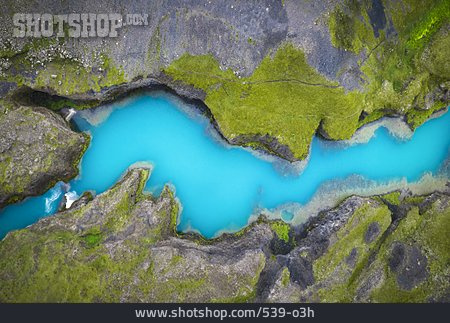 
                Fluss, Island, Drohnenflug                   