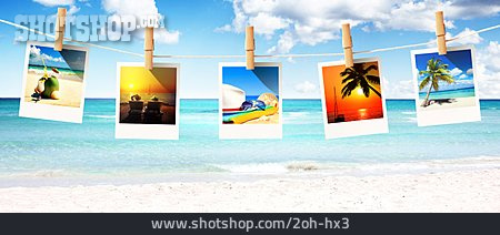
                Urlaubserinnerung, Strandurlaub, Polaroid                   