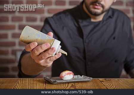 
                Sushi, Koch, Nigiri, Japanische Küche                   