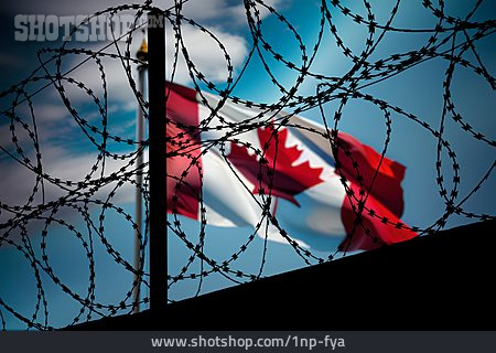
                Grenze, Kanada, Stacheldraht                   