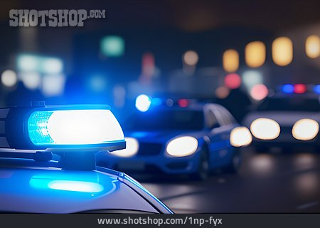 
                Blaulicht, Polizeiauto, Polizeieinsatz                   