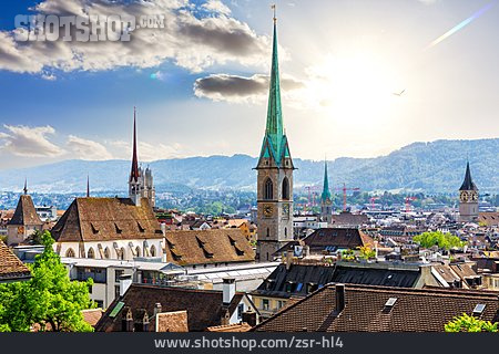 
                Altstadt, Kirchturm, Zürich                   