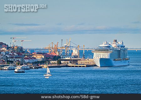 
                Hafen, Kreuzfahrtschiff, Lissabon                   