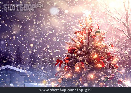 
                Weihnachten, Winterlich, Weihnachtsbaum, Schneeflocken                   