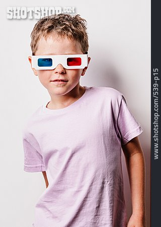 
                Junge, Porträt, 3d-brille                   