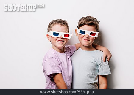 
                Kind, Kindheit, Umarmung, 3d-brille                   