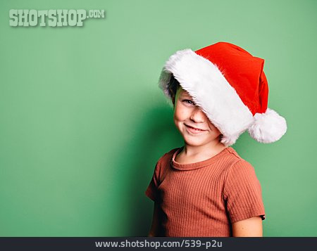 
                Junge, Lächeln, Weihnachtsmütze                   