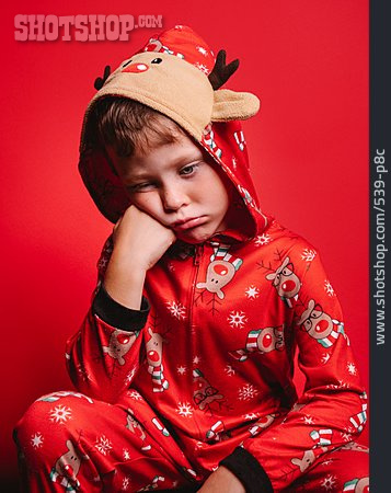 
                Junge, Müde, Gelangweilt, Weihnachten, Pyjama                   