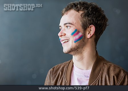 
                Lächeln, Transgender, Transgenderflagge                   