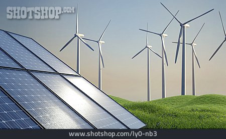 
                Windenergie, Solarstrom, Regenerative Energie                   