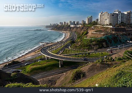 
                Straße, Costa Verde, Pazifikküste, Lima                   