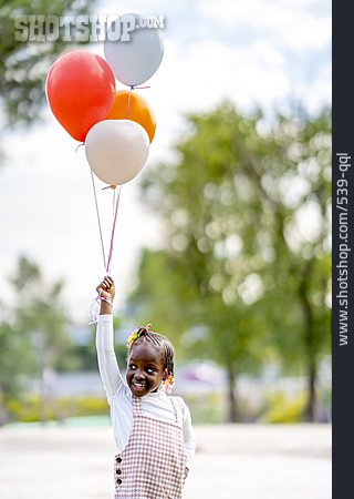 
                Mädchen, Glücklich, Luftballon, Freude, Person Of Color                   