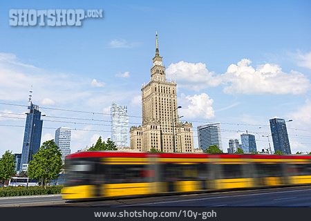 
                Straßenbahn, Warschau, Kulturpalast                   