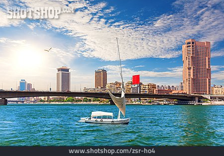 
                Brücke, Segelboot, Nil, Kairo                   