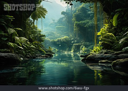 
                Dschungel, Tropisch, Fluss                   