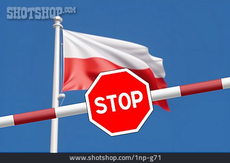 
                Grenze, Absperrung, Stop, Polen                   