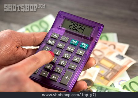 
                Finanzen, Taschenrechner, Kalkulation, 2024                   