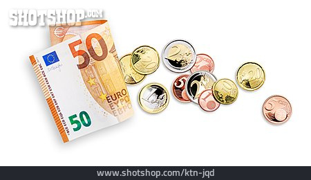 
                Geld, Euroschein, Euromünze                   
