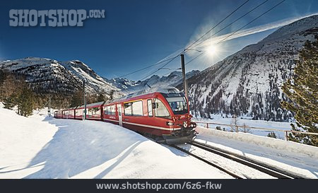 
                Zugreise, Piz Bernina, Bernina Express                   