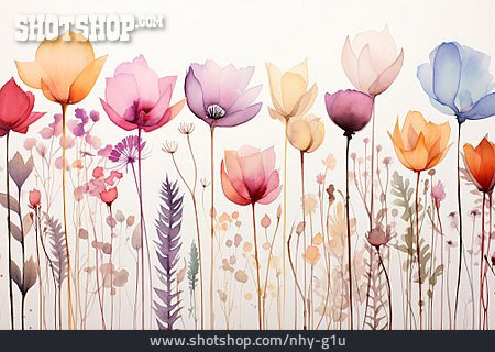 
                Blumen, Floral, Aquarellfarbe                   