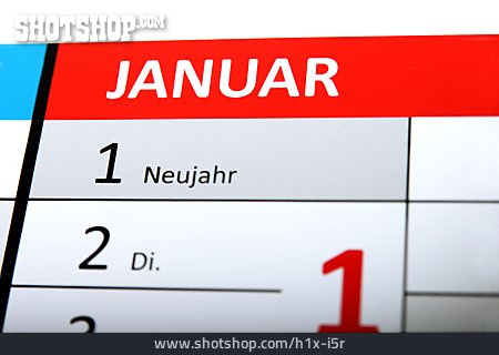 
                Kalender, Neujahr, Januar                   