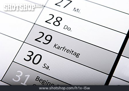 
                Kalender, Datum, Karfreitag                   