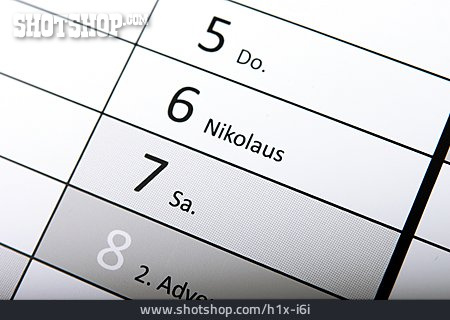 
                Kalender, Nikolaus, 6. Dezember                   