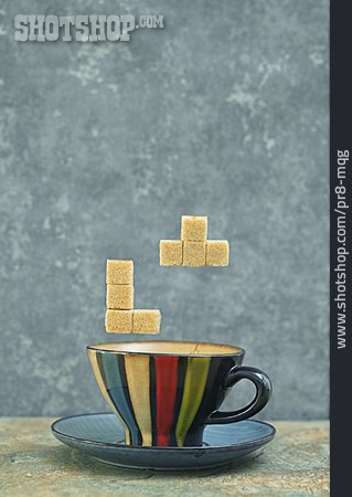 
                Teetasse, Zuckerwürfel, Süßen, Tetris                   