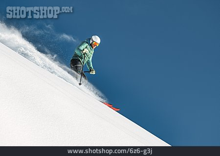 
                Skifahren, Skifahrer, Abfahrtski                   