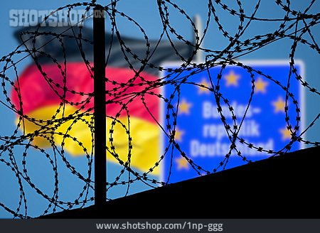
                Deutschland, Grenze, Stacheldraht                   