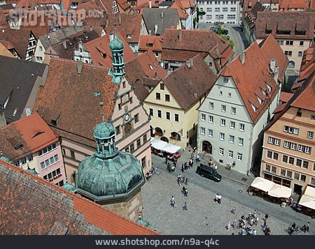
                Altstadt, Marktplatz, Dächer, Rothenburg Ob Der Tauber                   
