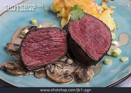 
                Beef Steak, Dinner, Mushroom Sauce                   