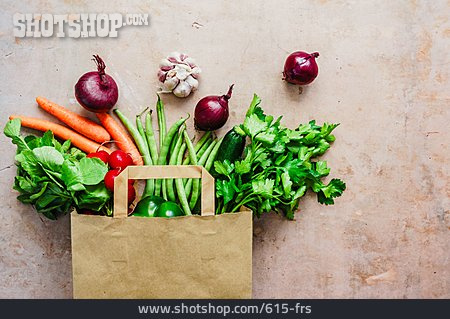 
                Gemüse, Umweltbewusst, Papiertüte                   