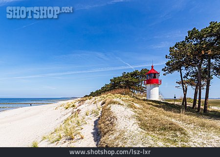 
                Strand, Hiddensee, Leuchtturm Gellen                   