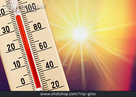 
                Hitze, Thermometer, Temperatur, Hochsommer                   