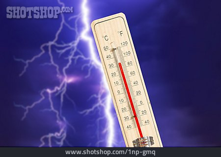 
                Thermometer, Unwetter, Hochsommer                   