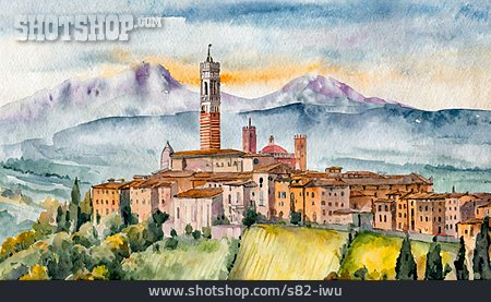 
                Aquarell, Siena                   