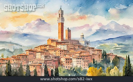 
                Aquarell, Siena                   