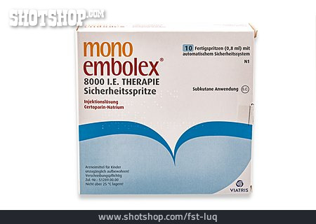 
                Medikament, Mono Embolex, Sicherheitsspritze                   